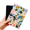 A hand holding a Kindle Paperwhite sleeve with snap to protect Kindle e-readers made with a pastel floral print atop a white background.